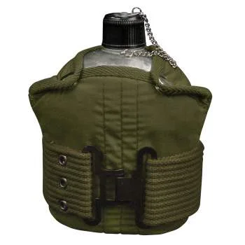 1 Quart Aluminum Canteen And Pistol Belt Kit