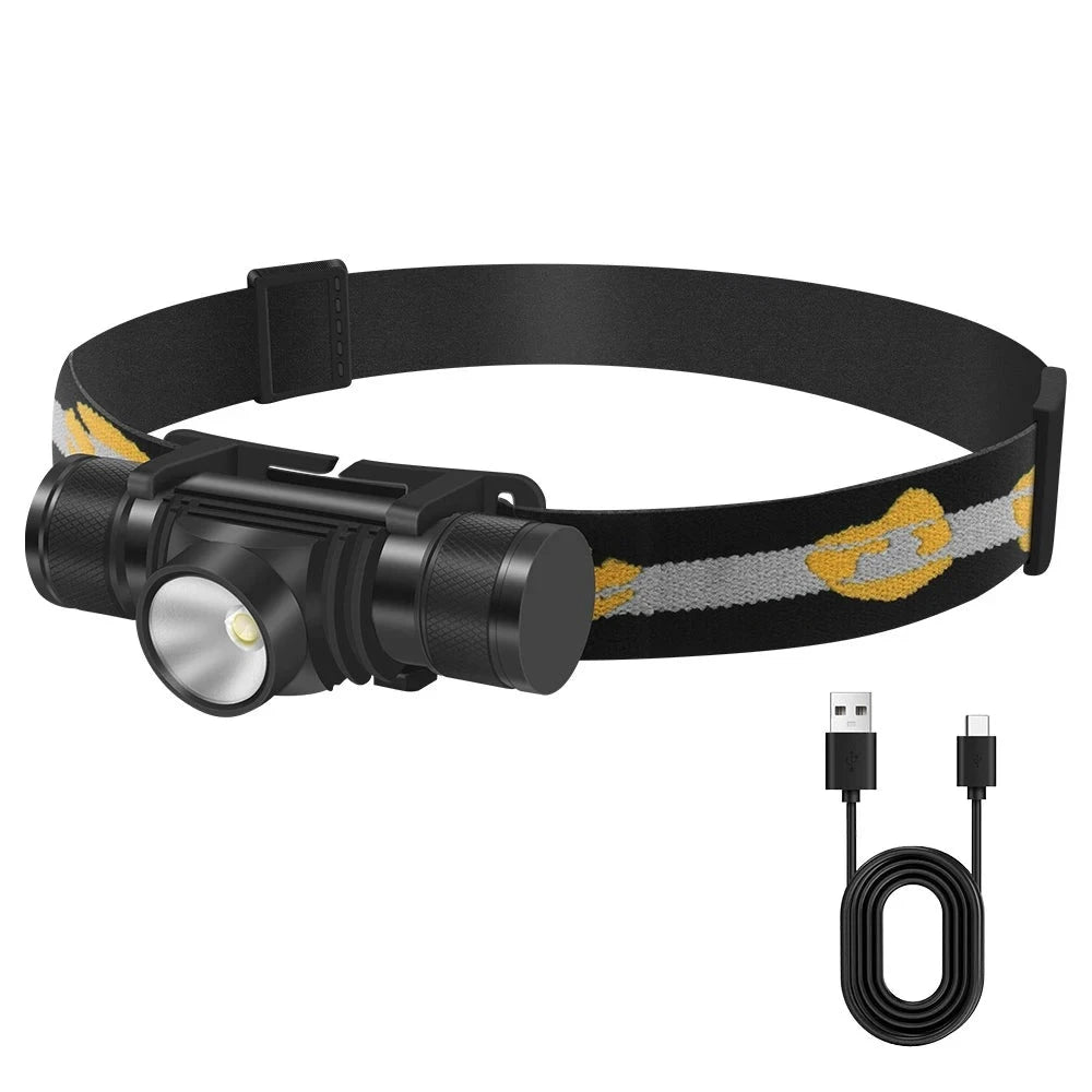 BORUiT D10 L2 LED Headlamp Powerful 3000LM Waterproof Headlight Type-C Rechargeable 18650 Head Torch