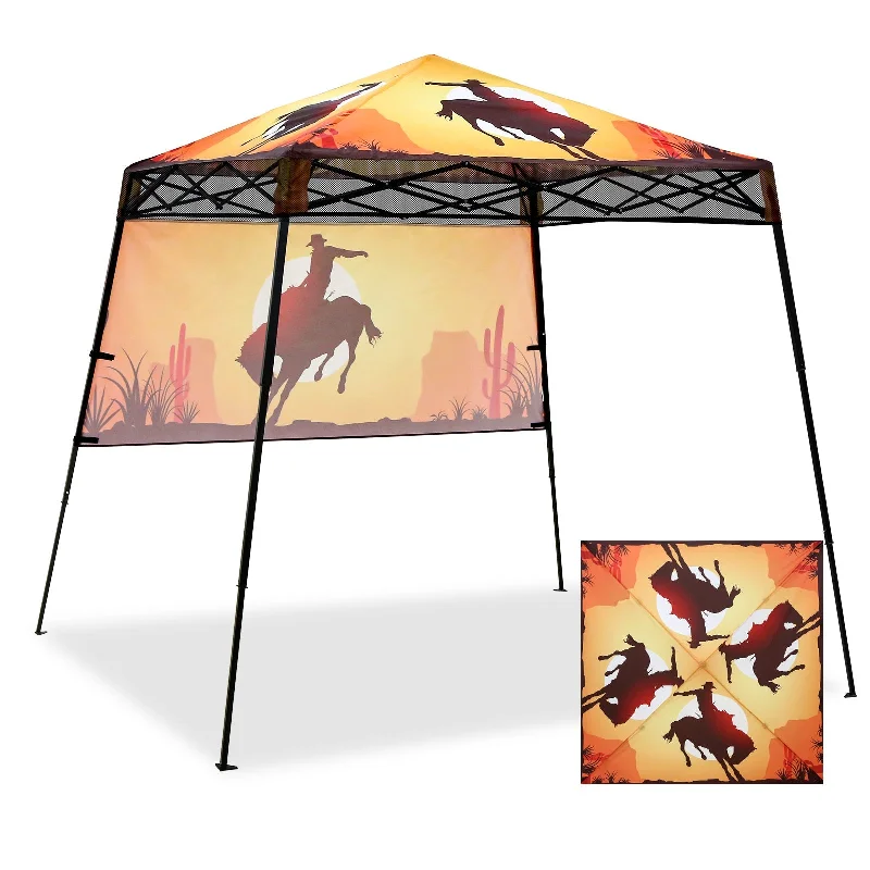 SHADE GRAPHiX Day 8x8 Tripper Pop Up Canopy Tent with Digital Printed,Cowboy