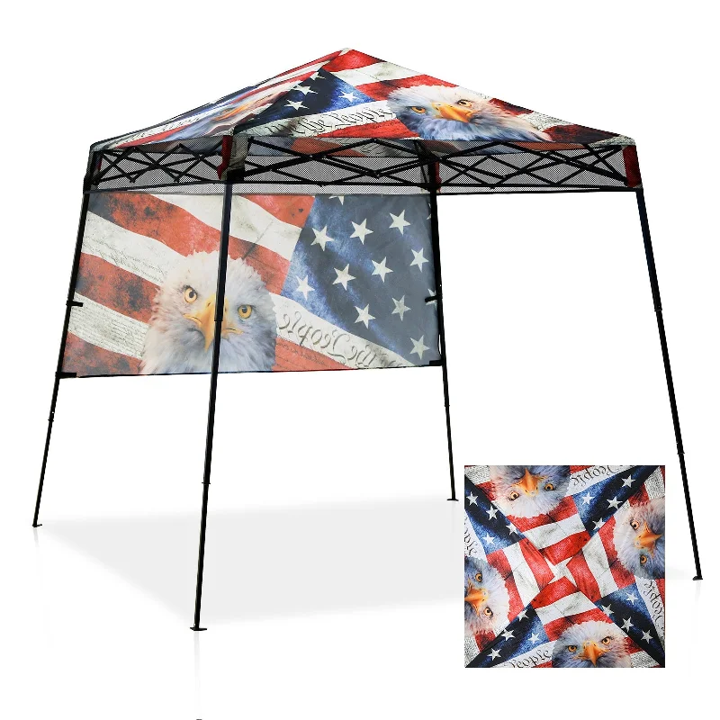 SHADE GRAPHiX Day Tripper 8x8 Pop Up Canopy Tent with Digital Printed Top（American Icon）