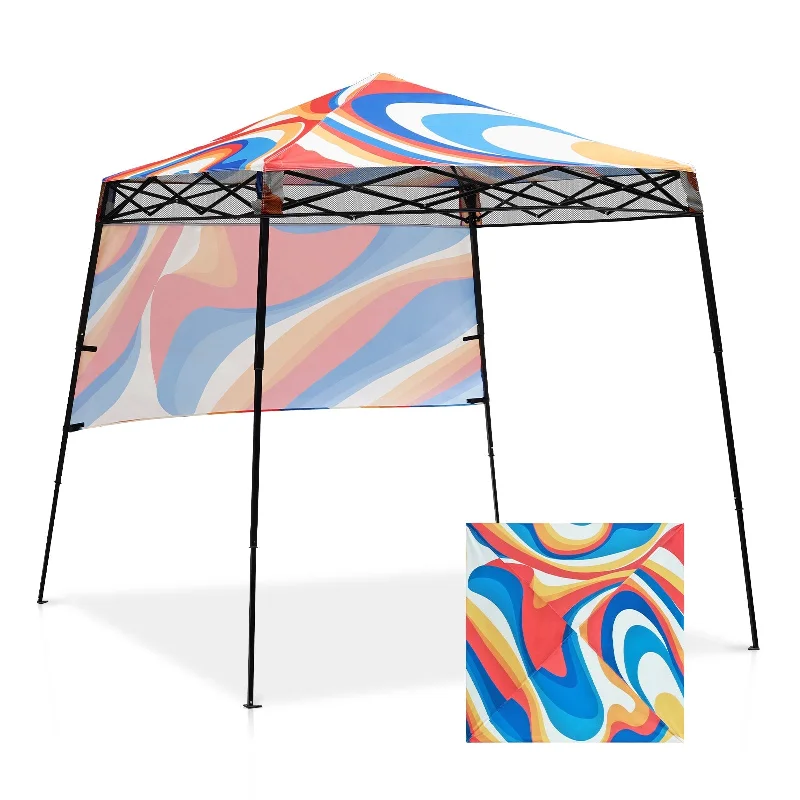 SHADE GRAPHiX Day Tripper 8x8 Pop Up Canopy Tent with Digital Printed Top, Swirl