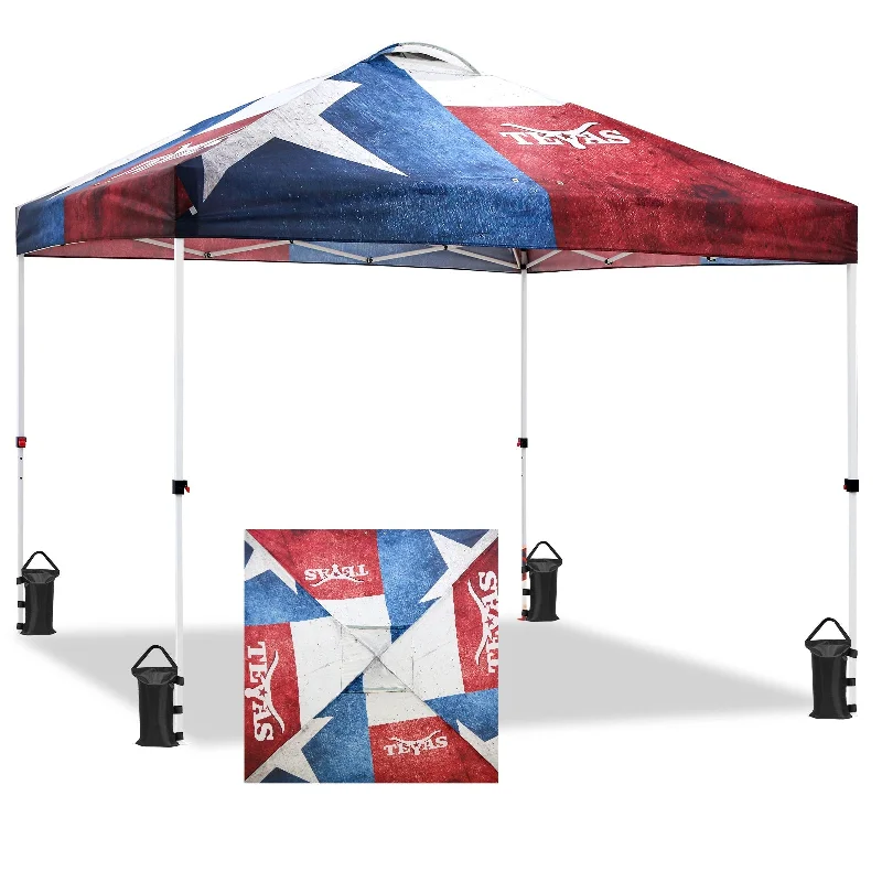 Eagle Peak SHADE GRAPHiX Easy Setup 10x10 Pop Up Canopy Tent with Digital Printed Tex