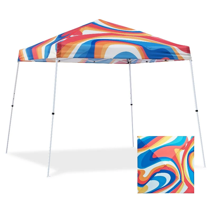 10x10 Slant Leg Pop-up Canopy Tent, 10x10 Base 8x8 Top (Swirl)