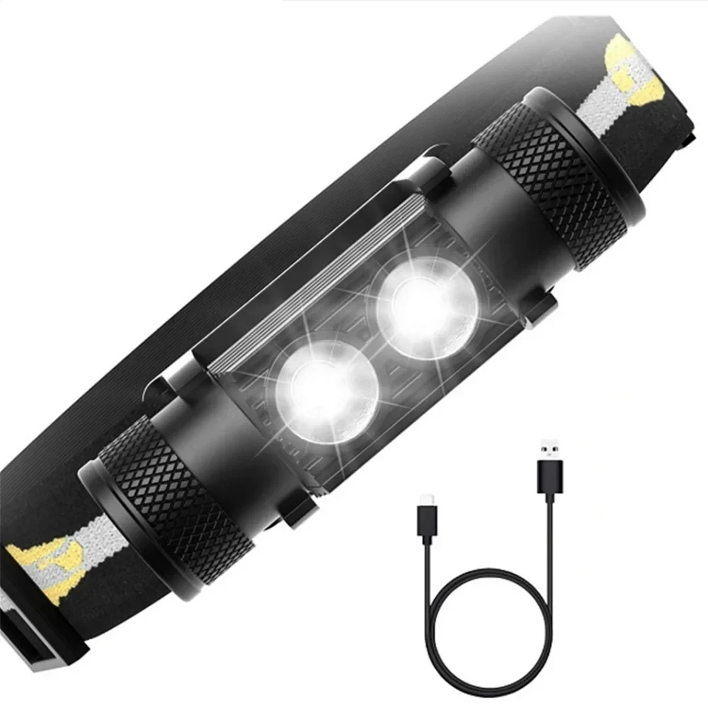 H25S Headlamp 18650 Headlight Dual Luminus SST40 LED 1200lm USB Rechargeable Outdoor Tactical Lamp