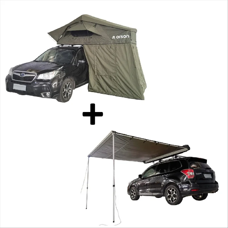 Orson K2 Roof Tent with Annex and K2 2.5m Vehicle Side Awning Combo