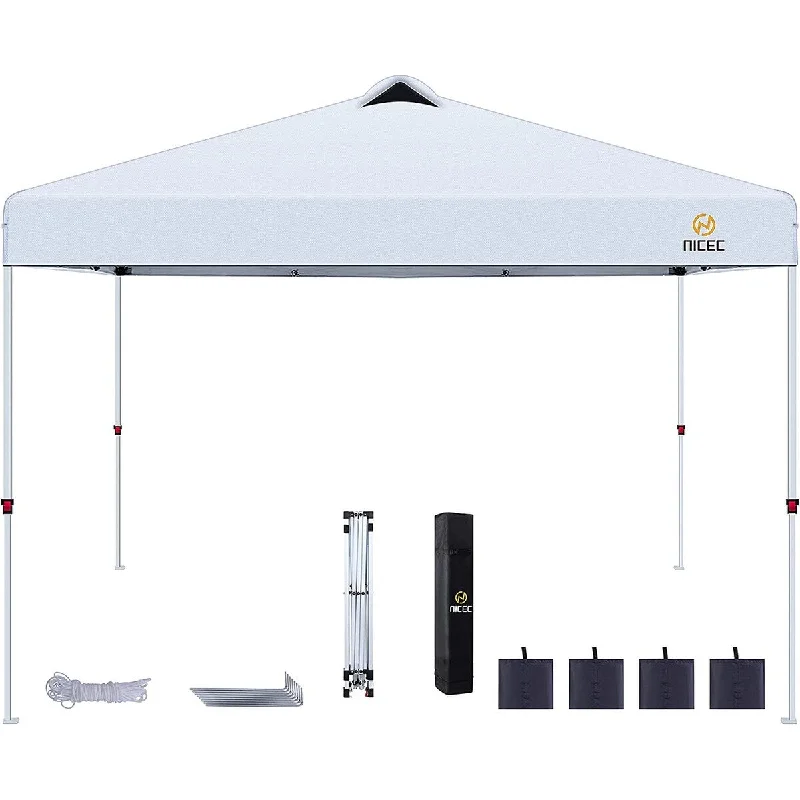 Pop Up Canopy Tent, Gazebos, Sun Shelter, Event Tent, Beach Shade, Sunshade Portable 10x10ft UPF 50+ with Roller Carry Bag