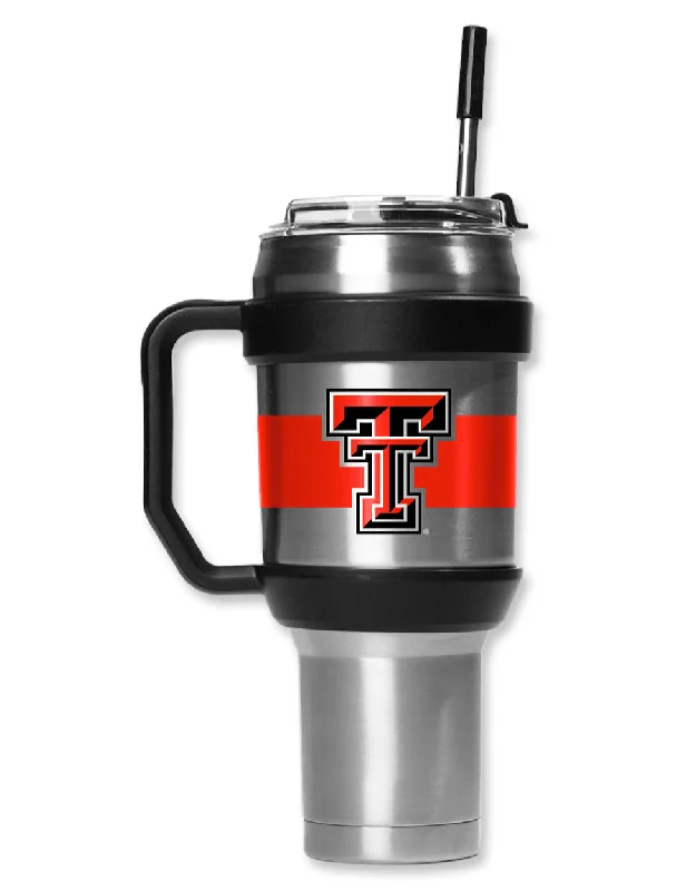 Texas Tech Double T "Guns Up" 40 oz Stainless Steel Tumbler w/ Handle