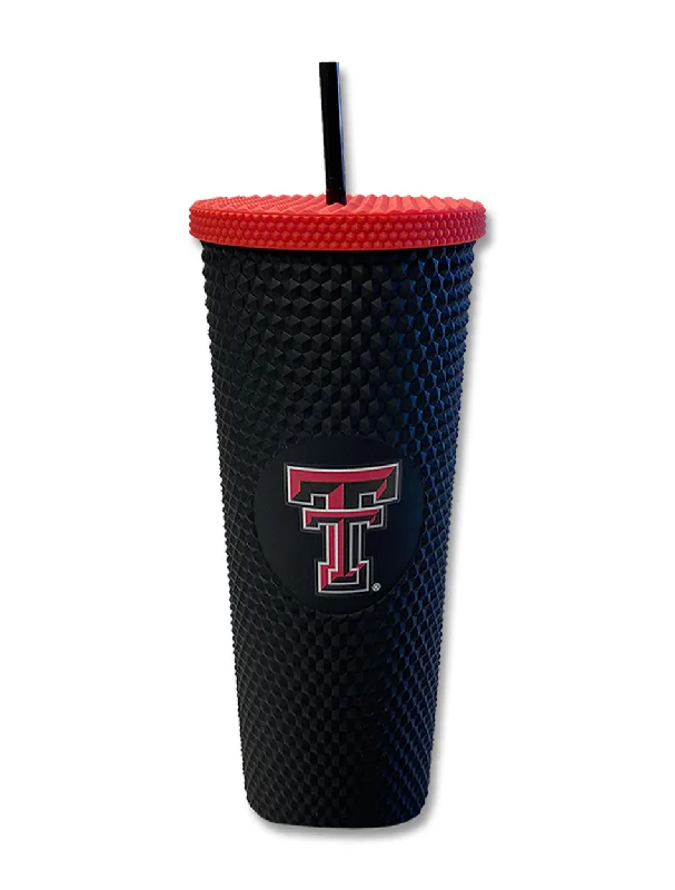 Texas Tech Geometric Cold Cup "Matte Black" Tumbler With Straw