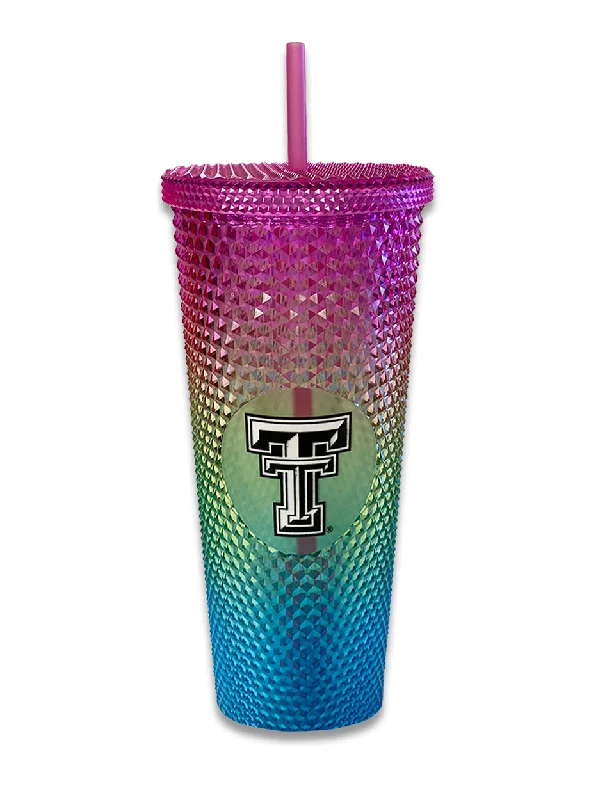 Texas Tech Geometric Cold Cup "Rainbow" Tumbler With Straw