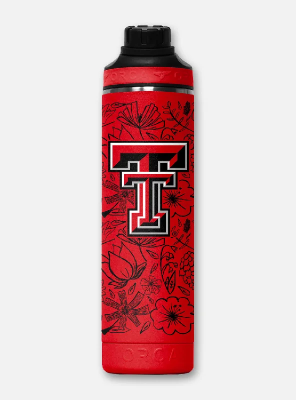 Texas Tech Red Raiders Orca Floral "Hydra" Metal Water Bottle