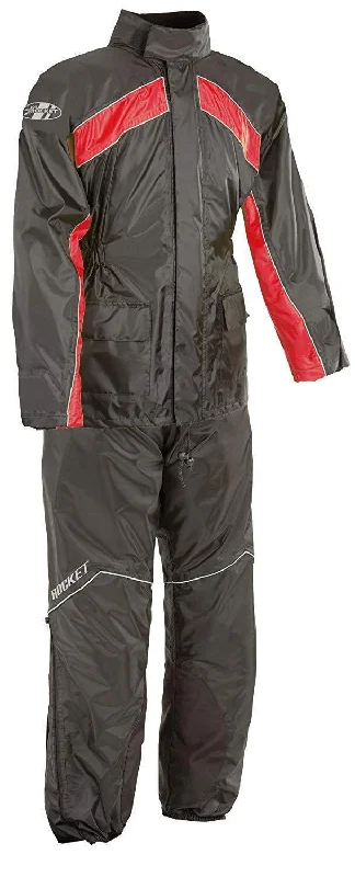 Joe Rocket 'RS-2' Mens Black/Red Rain Suit