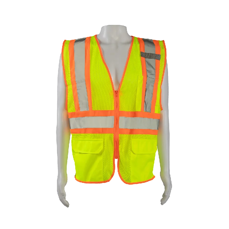 LVM2-CB1 ANSI/ISEA CB1 Two Tone DOT Class II Safety Vest, Lime Mesh