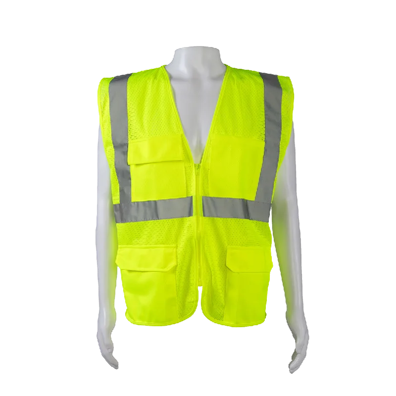 LVM24 LIME MESH 4-Pocket ANSI CLASS II Safety Vest