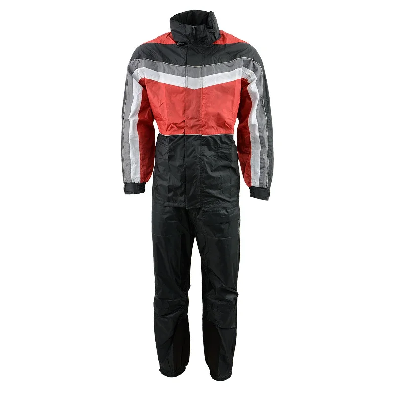 NexGen Men's SH2226 Black and Red Hooded Water Proof Rain Suit