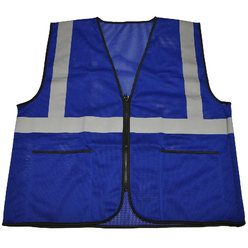 RBVM-S1 ANSI NON-Rated ROYAL BLUE Mesh Safety Vest for Enhanced Safety & Identification